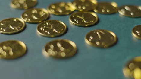 close up studio shot of gold coins with shamrock symbol on background to celebrate st patricks day 1