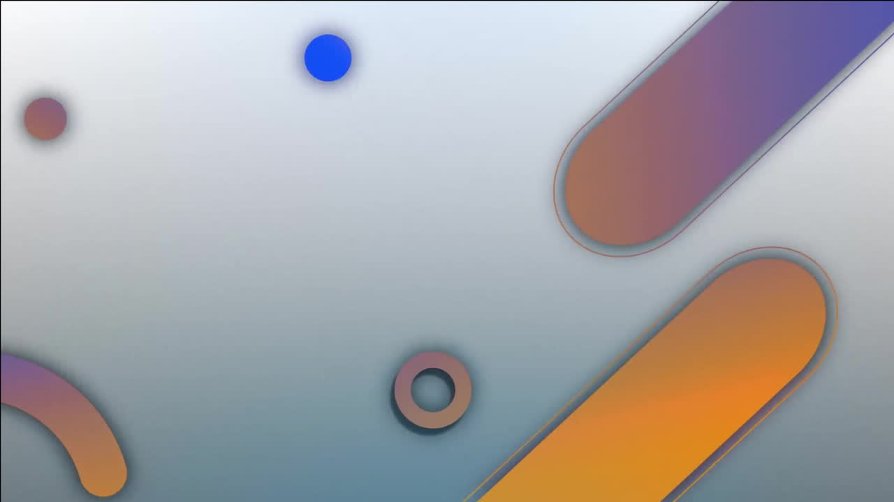 START text animation over colorful geometric shapes and abstract background