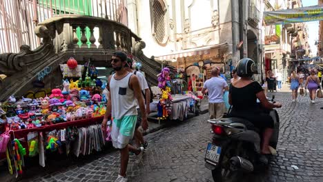 people shopping at a vibrant street market