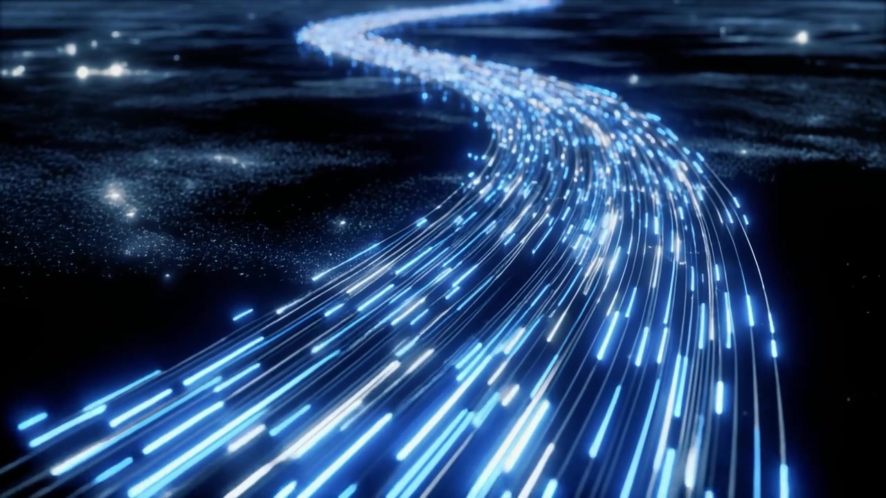 Abstract Digital Data Stream Flowing Through Cyberspace
