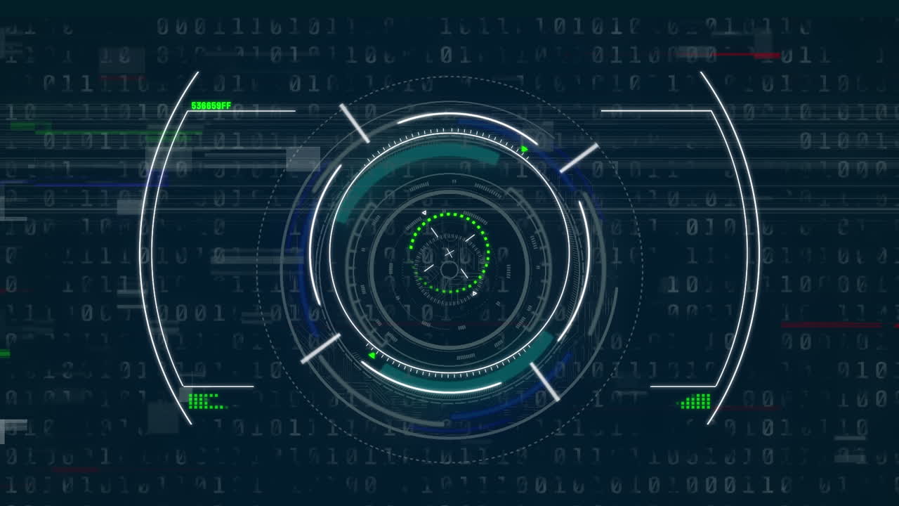 animación del visor y procesamiento de datos diversos sobre el fondo de la marina