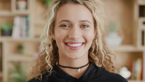 woman, smile and face portrait in modern office
