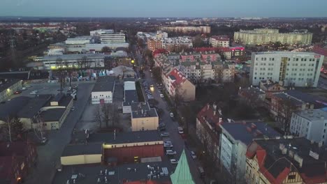 Aerial-view-of-a-suburbs-in-Wroclaw,-Poland,-Lower-Silesia