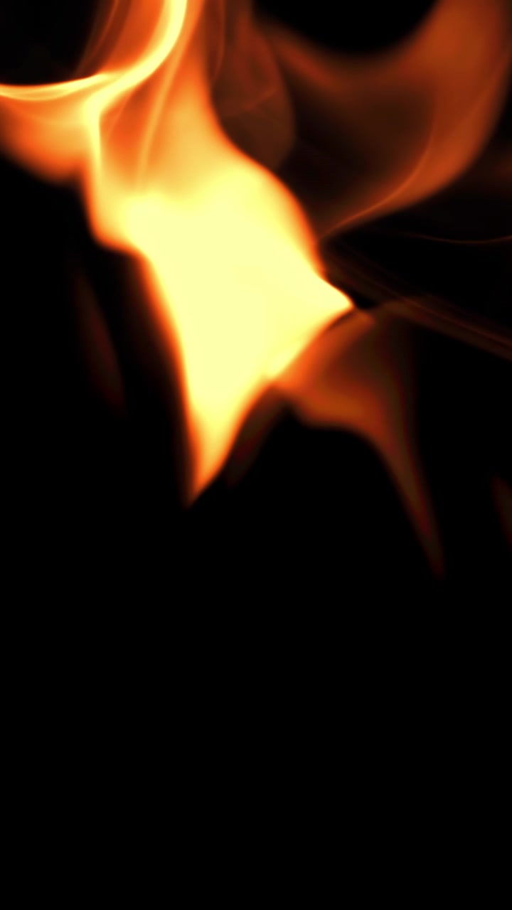 Abstract Slow Motion Fire Flames on Black Background