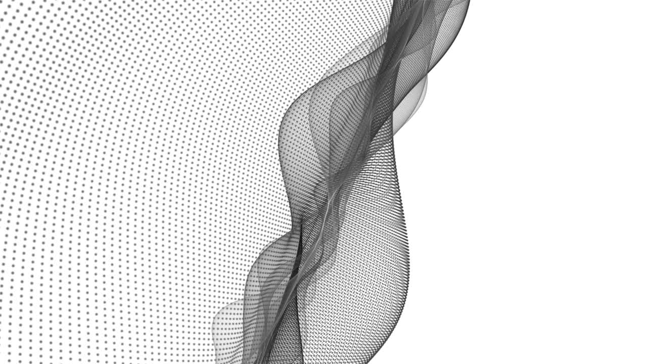 animazione magica con oggetto d'onda di particelle al rallentatore, 4096x2304 loop 4k