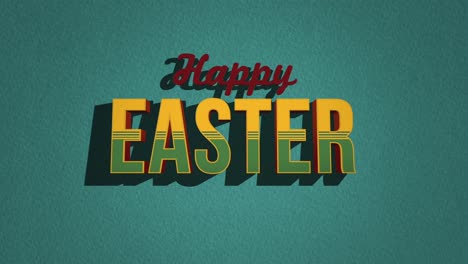 retro happy easter text on green vintage texture in 80s style