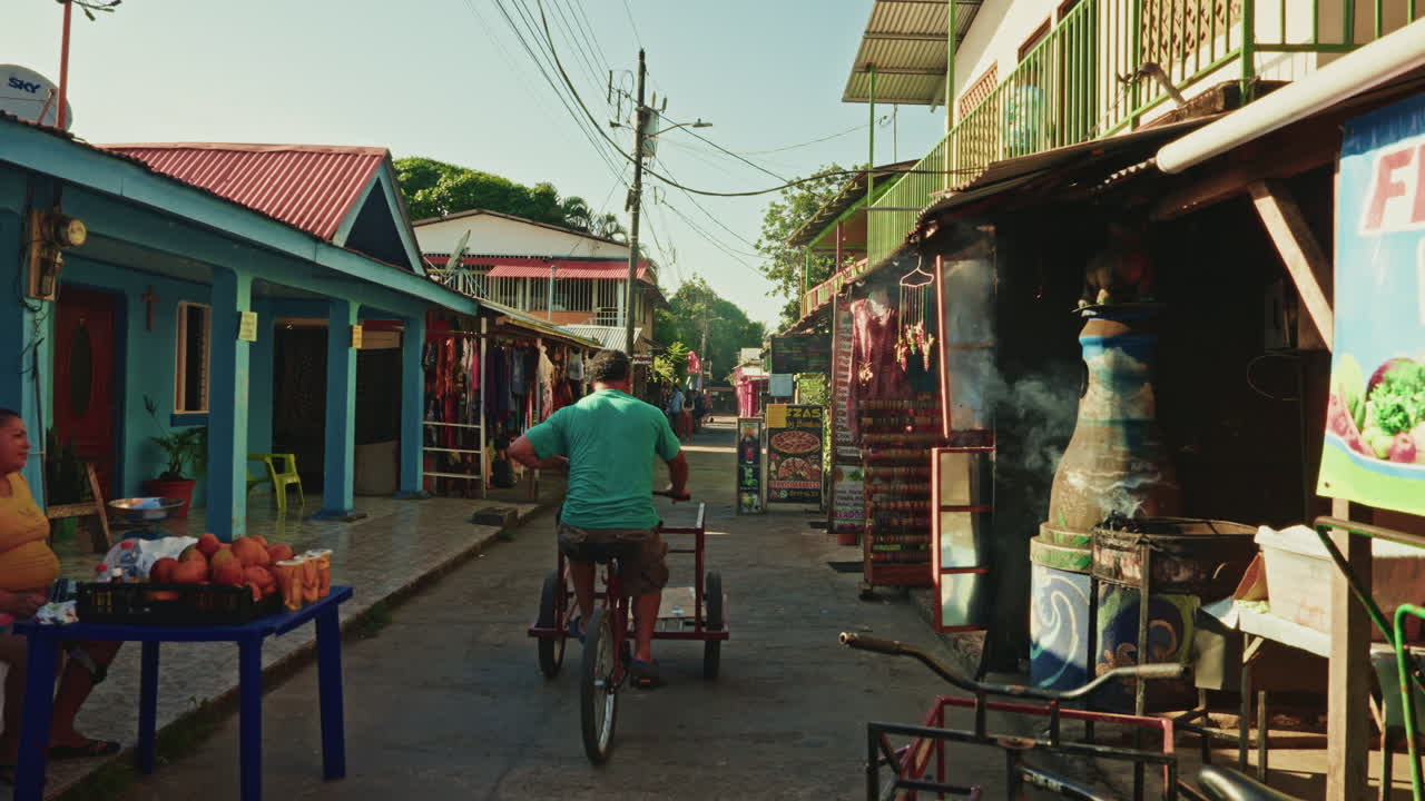 Static shot of a typical small village in Costa Rica. Costa Rican culture and traditions at the countryside.