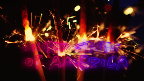 united states of america text and sparkles for fourth of july.