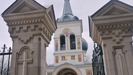 man entering a church