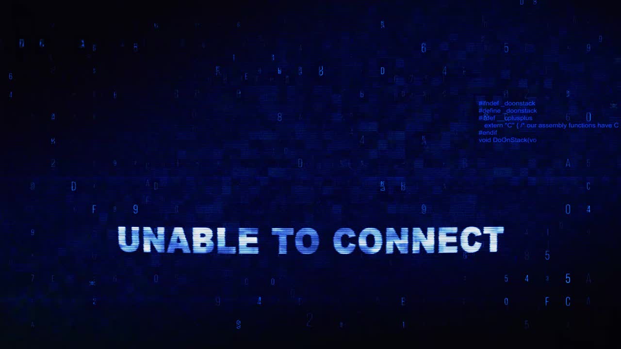 Unable to Connect - Error Message on Digital Display
