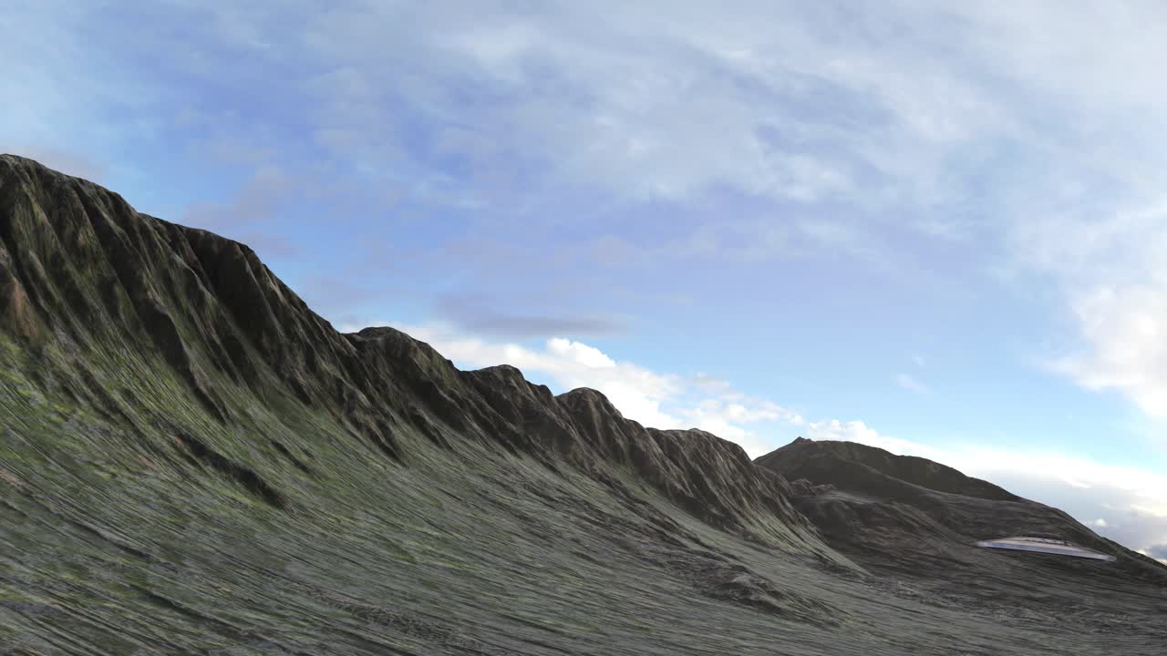 ufo sobre un paisaje montañoso