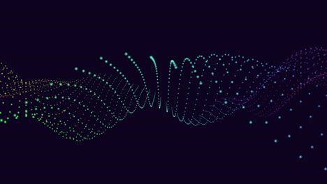 patrón de ondas futuristas del arco iris con puntos en degradado negro 2