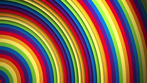 Animation-of-rainbow-coloured-circles-moving-on-seamless-loop