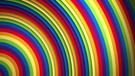 animation of rainbow coloured circles moving on seamless loop