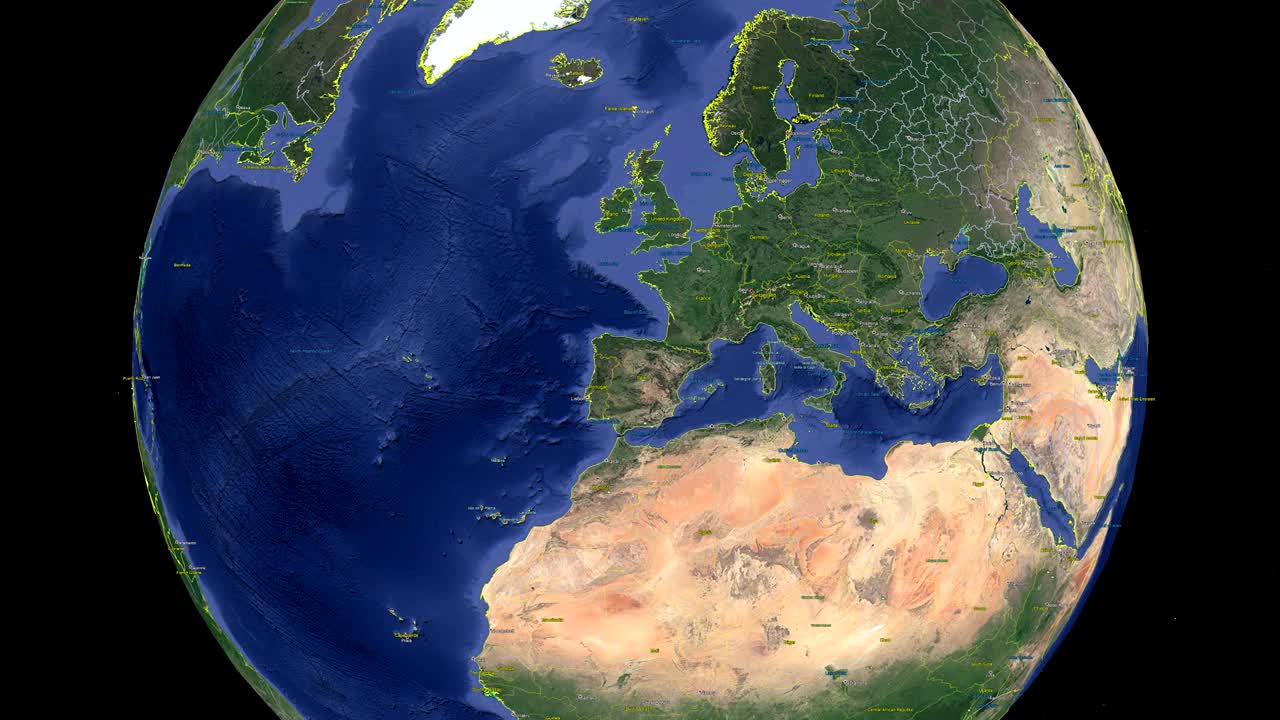 Switzerland with flag. 3d earth in space - zoom in Switzerland outer