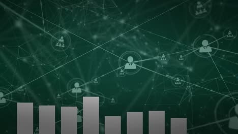 Animation of network of connections over data processing