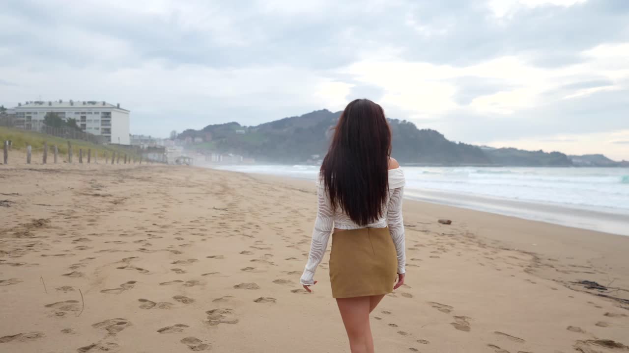 Woman on a sandy beach