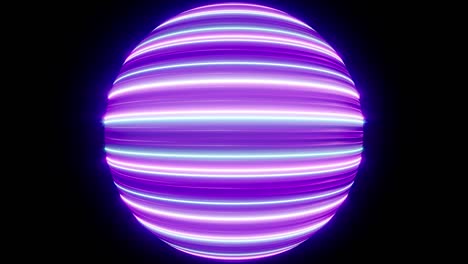 neon light striped sphere