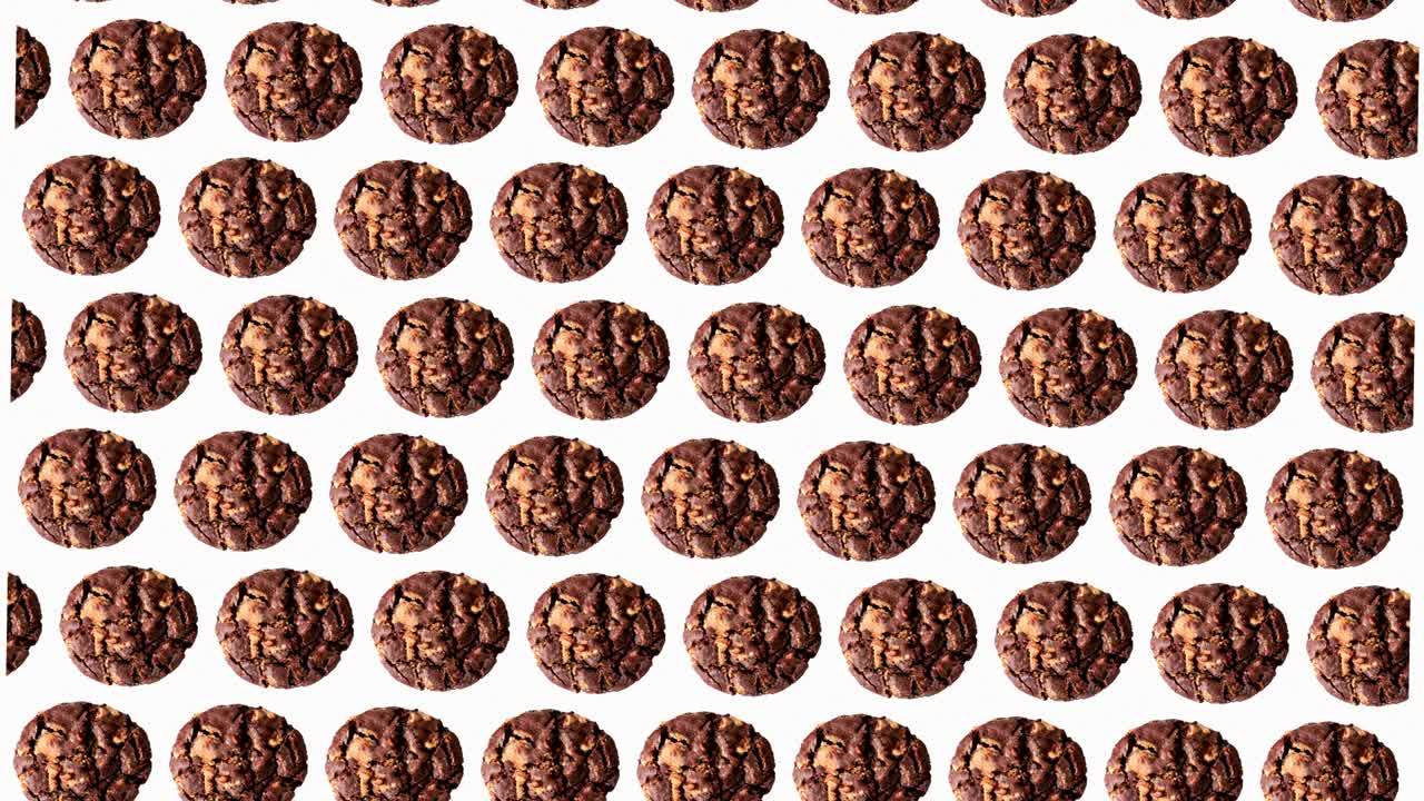 하 배경에 수평 크리스마스 초콜릿  쿠키 패턴, 고품질 4k 크리스마스 과자 영상