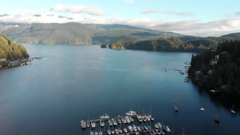 Various-drone-and-DSLR-shots-at-beautiful-Deep-Cove-in-Vancouver,-BC