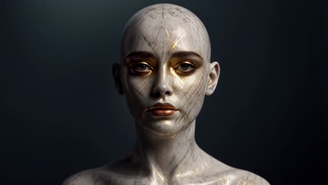 marble and gold portrait of a woman