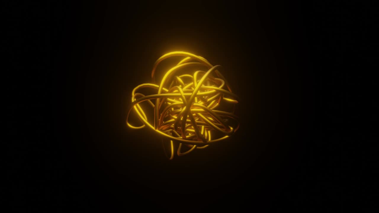 Gold color snake line animation video. 4k footage