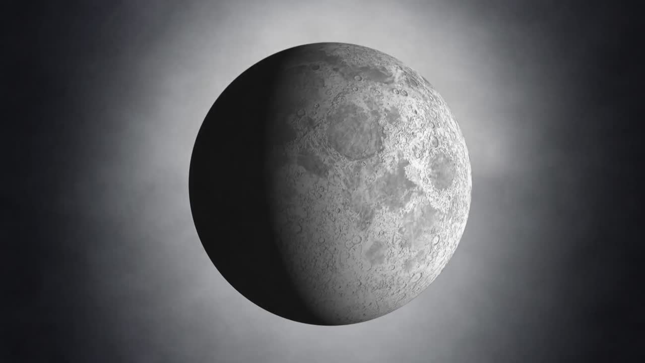 달과 연기 구름