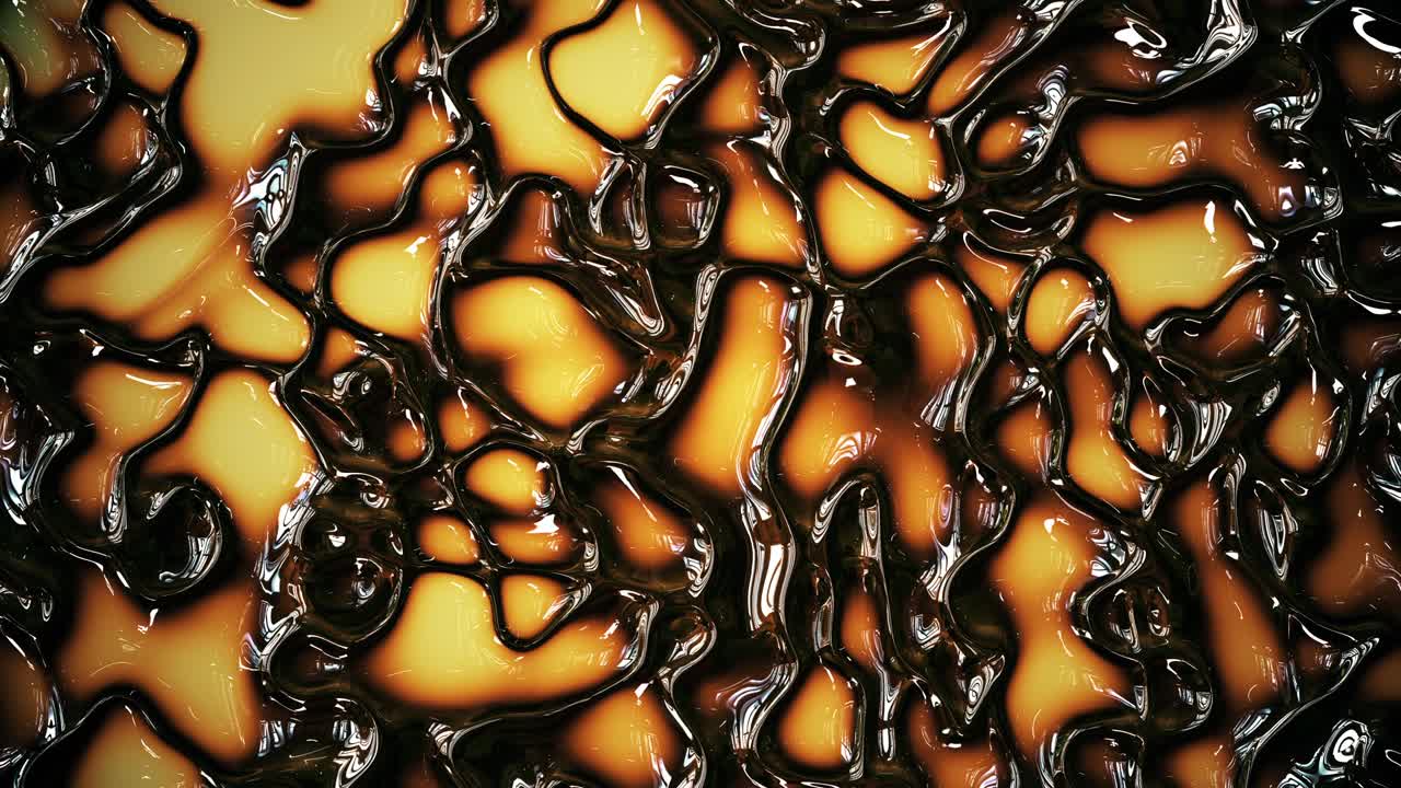 Abstract Glowing Amber Alien Shiny Plasma Background Loop