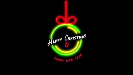 Happy-Christmas-&-Happy-New-Year-neon-sign-on-black-background