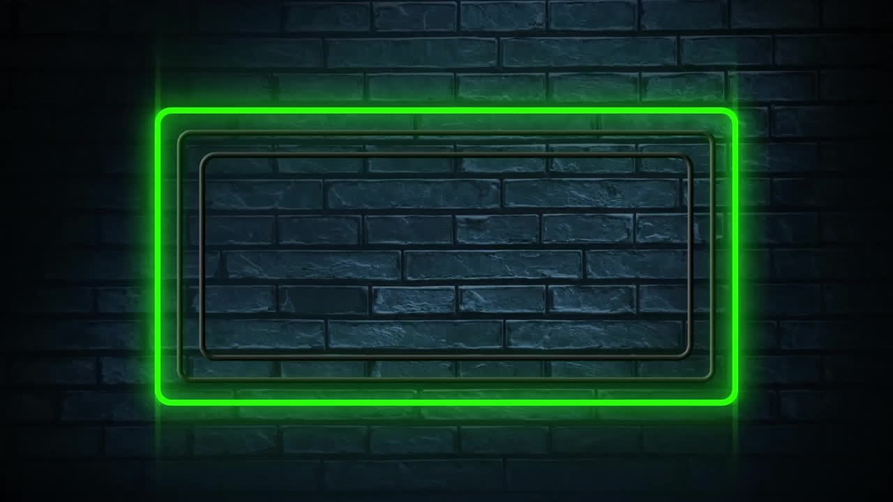 Animation of illuminated empty board over gray brick wall