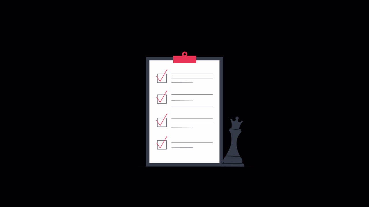 Animated Checklist with Chess Queen for Strategic Planning