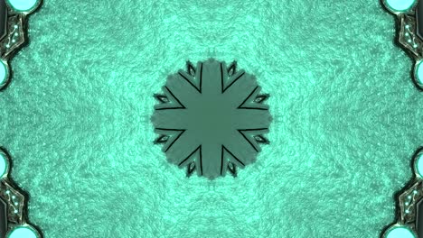fondo decorativo de neón abstractamente adornado con bucles. caleidoscopio o mandala de neón 3d.