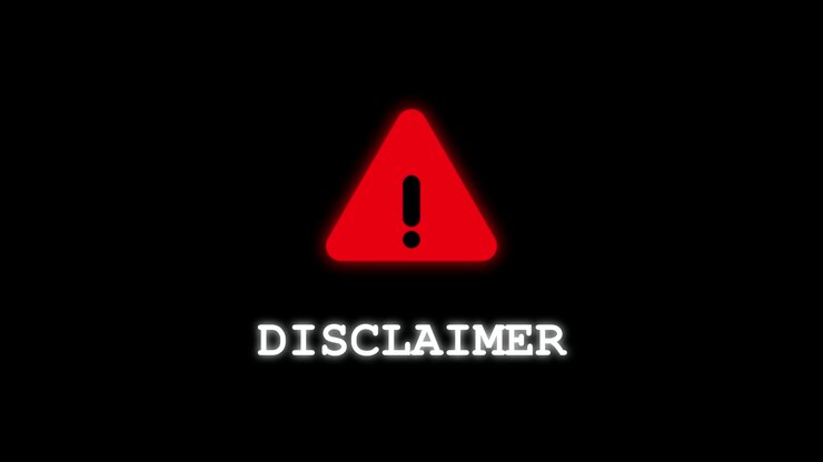 Flashing Red Warning Sign with Disclaimer Text