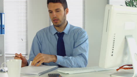 businessman stressed out at work