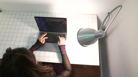 Woman Programming on Laptop