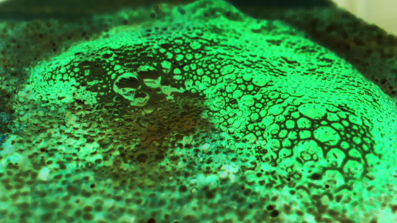 Abstract Green Liquid Bubbles