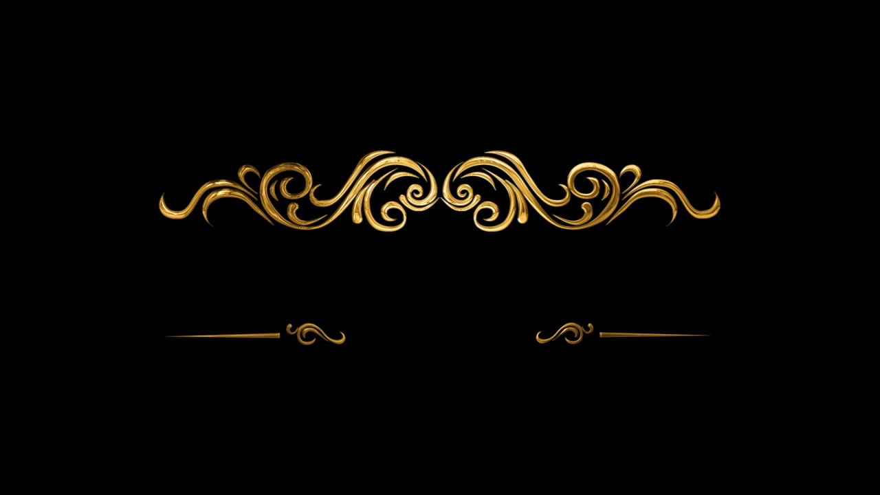 Elegant Golden Ornamental Flourish Frame Animation