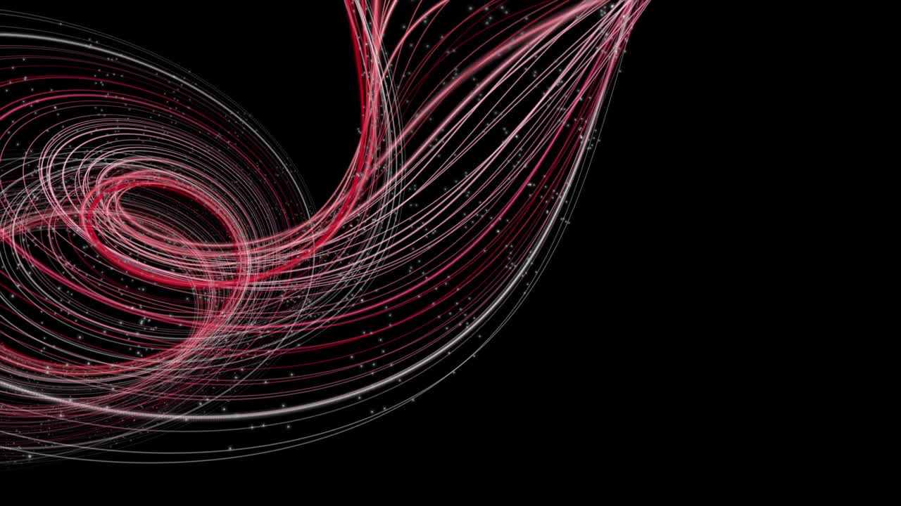 Powerful animation with particle stripe object in slow motion, 4096x2304 loop 4K
