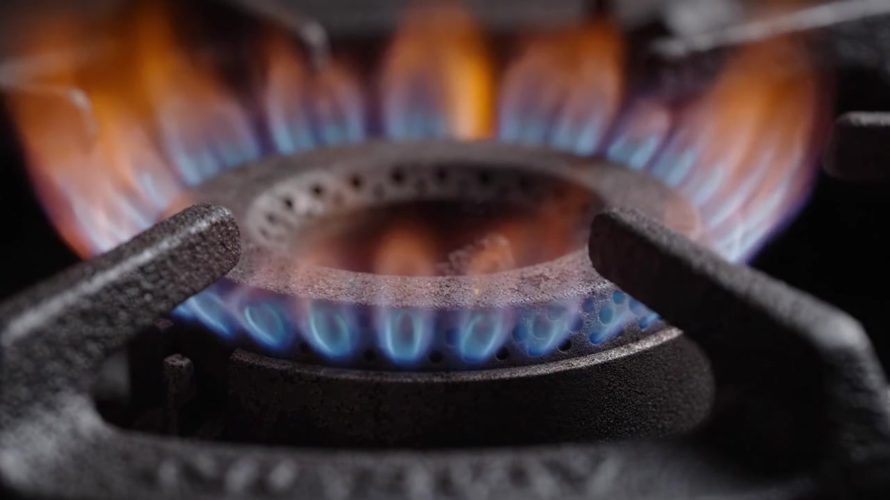 Capturing the Intensity of Flame: The Transformation of a Gas Stove Ignition from Spark to Flourishing Blue Fire with Dynamic Movement and Color Shift