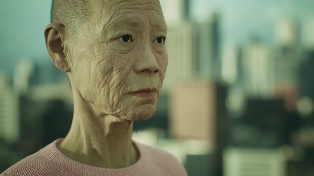 도시에 있는 아시아  ⁇ 은 여자