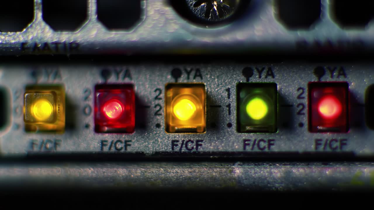 Explore the different colored lights on a router's front panel, indicating network activity and health.