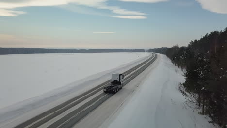 truck on a snowy highway