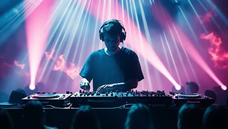 dj actuando en un club nocturno