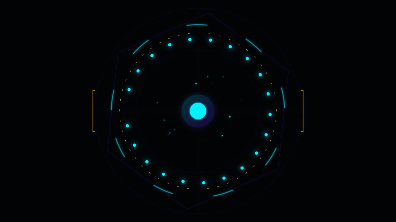 Futuristic Digital Circular Interface HUD Animation