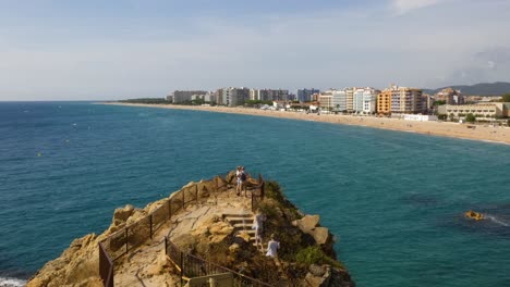 blanes timelapse on the costa brava in gerona barcelona spain close-up of the beach and buildings in the background