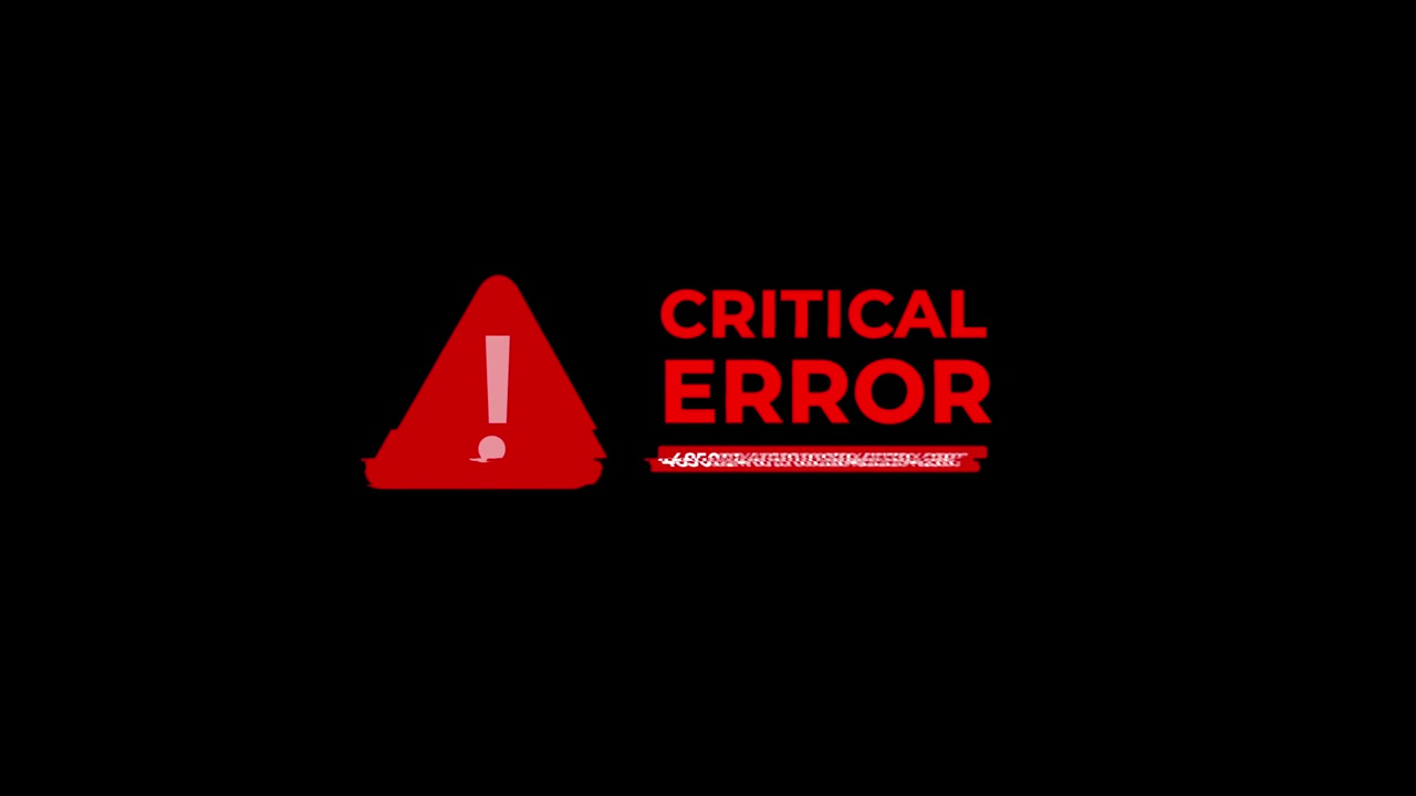Animated Critical Error Message with Digital Glitch Effect