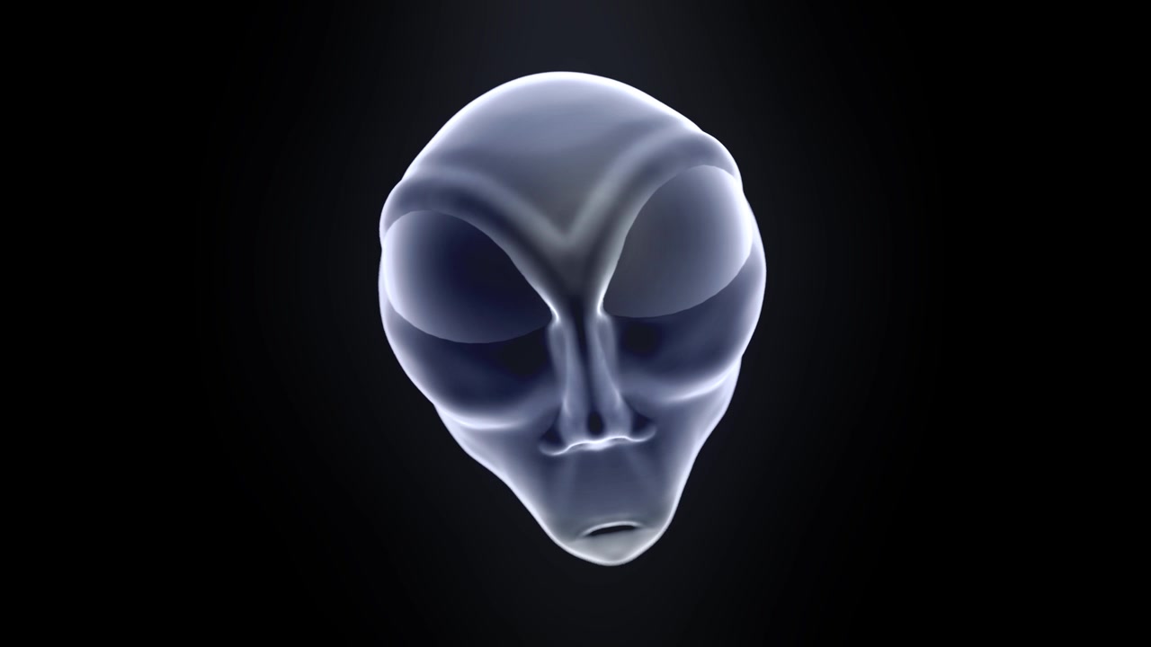 Alien grey head face creepy extraterrestrial gray martian creature ufo 4k