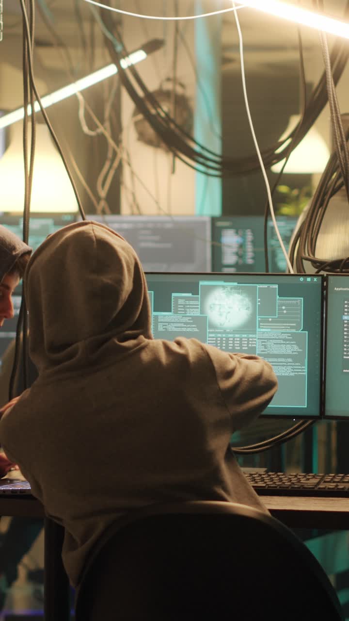 Vertical video: Cyber criminals working with dark web to do illegal activities