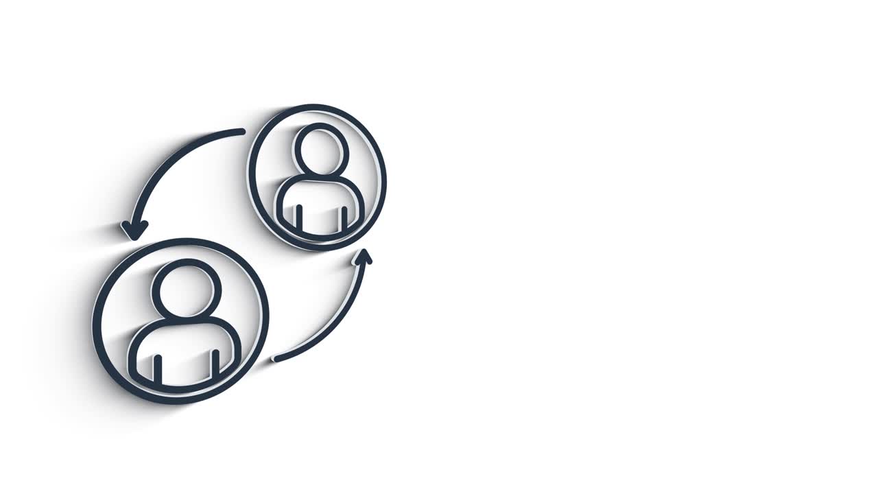 redes sociales diseño de íconos de sombra 3d aislados en fondo blanco. iconos web de esquema. gráficos en movimiento.