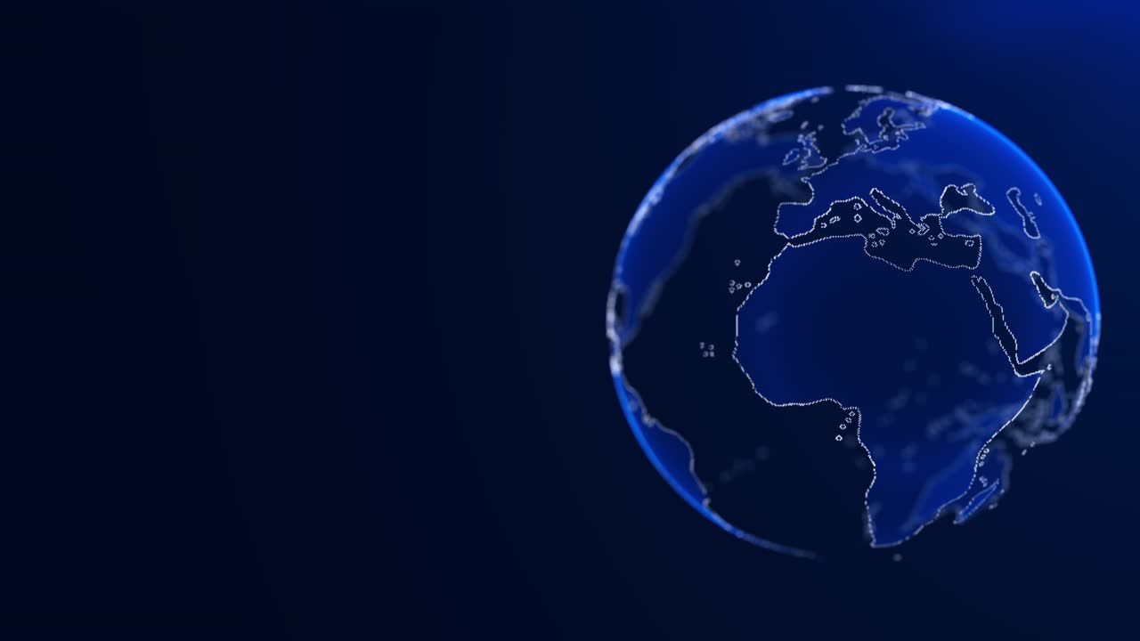 Digital Earth Globe Rotating on Blue and Green Screen